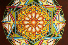 Mandala 70 in acryl en inkt 50 x 50 cm