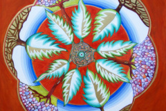 Mandala 86 in acryl en inkt 50 x 50 cm € 550 exclusief lijst aluminium 60 x 60 cm € 70