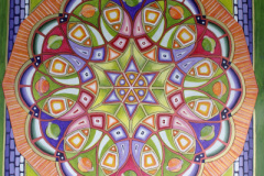 Mandala 97 in acryl en inkt 50 x 50 cm € 550 exclusief lijst aluminium 60 x 60 cm € 70
