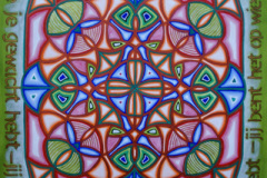 Mandala 98 in acryl en inkt 50 x 50 cm € 550 exclusief lijst aluminium 60 x 60 cm € 70
