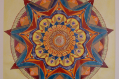 Mandala 14 in acryl en inkt 65 x 65 cm € 250 exclusief lijst aluminium 80 x 80 cm € 110