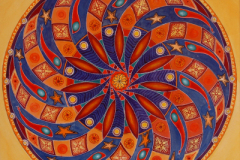 Mandala 4 in acryl en inkt 45 x 45 cm € 150 exclusief lijst aluminium 60 x 60 cm € 70